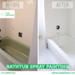 Bathtub spray painting
