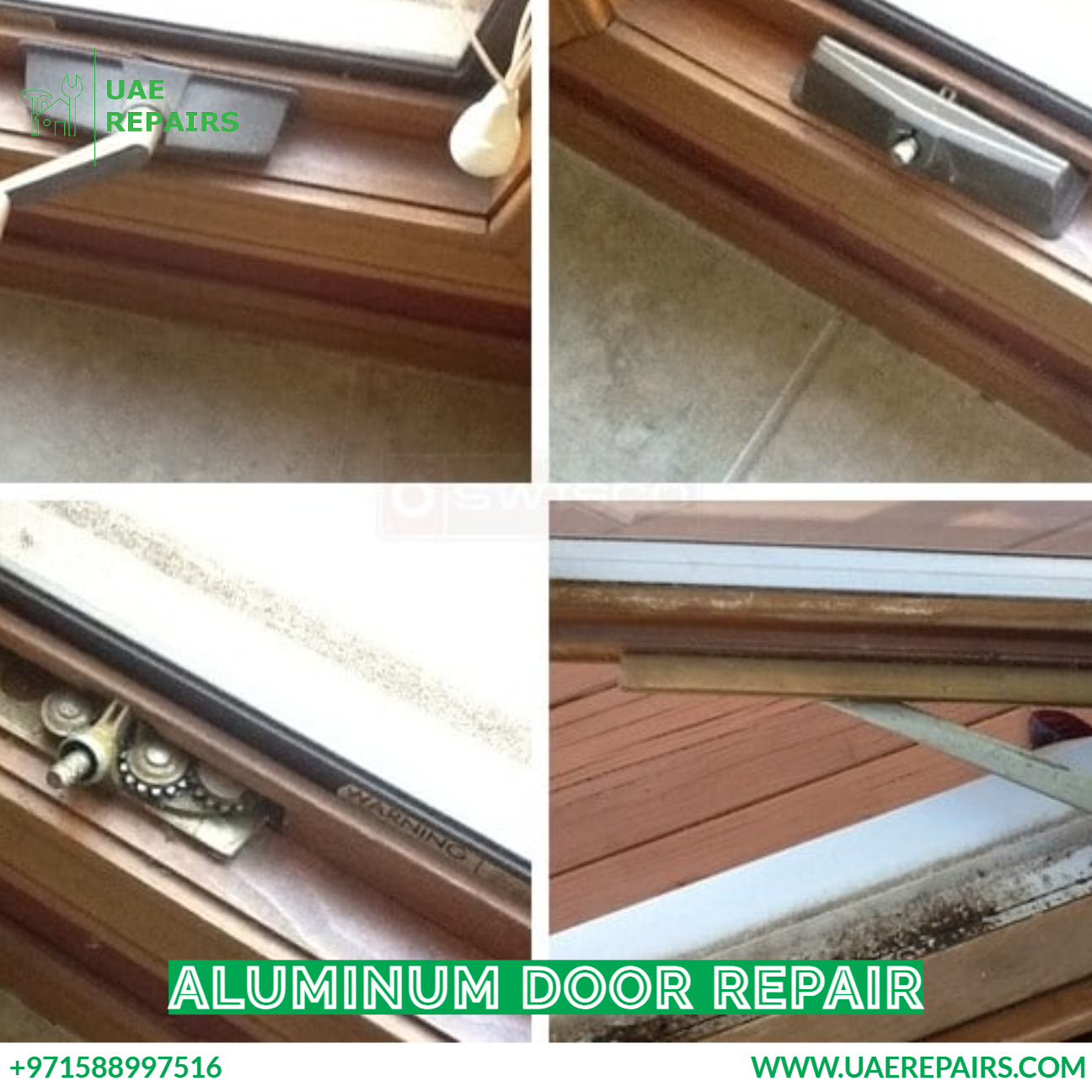 UAE REPAIRS Process of Aluminum door repair CONTACT US 0588997516
