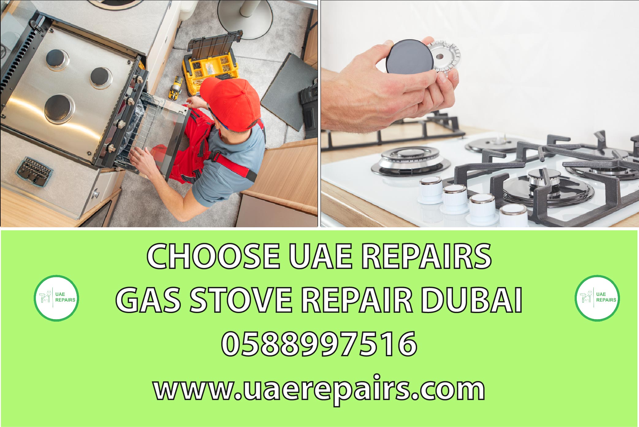 CHOOSE UAE REPAIRS FOR GAS STOVE REPAIR DUBAI CONTACT US 0588997516