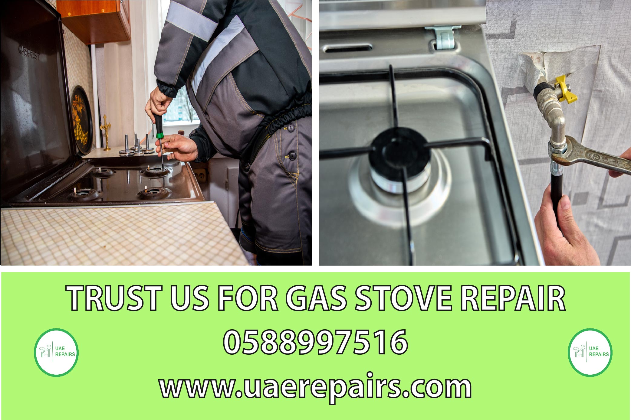 Why Trust UAE REPAIRS for Gas Stove Repair UAE CONTACT US 0588997516