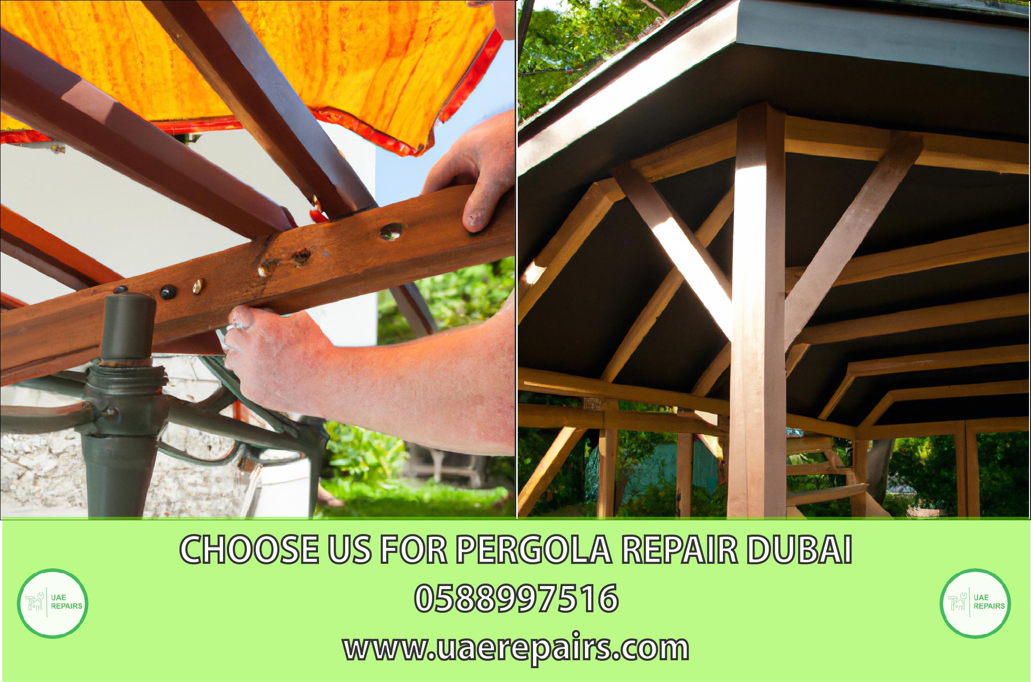 CHOOSE UAE REPAIRS FOR PERGOLA REPAIR DUBAI 0588997516