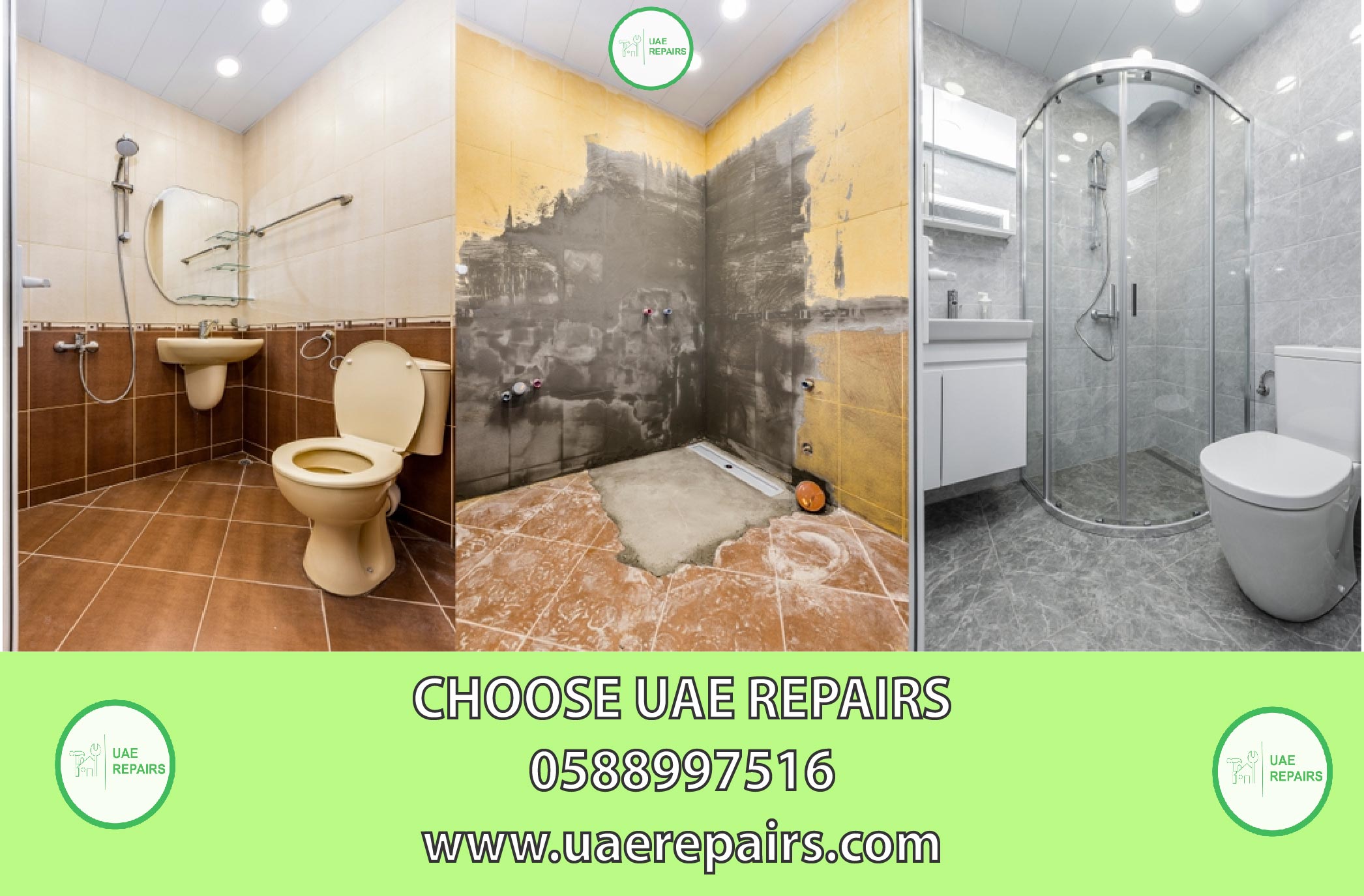 CHOOSE UAE REPAIRS FOR BATHROOM RENOVATION IN DUBAI 0588997516