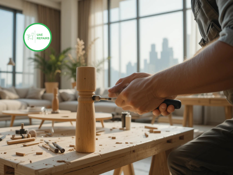 UAE REPAIRS carpenter is providing furniture repair silicon oasis service at client home.