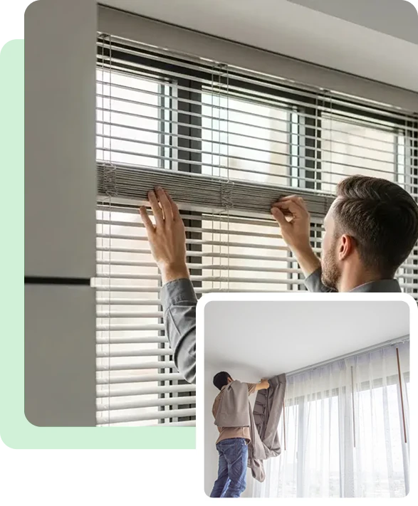 Professional providing expert handyman services in Dubai for villa curtain installation