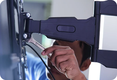 Professional providing expert handyman services in Dubai for villa curtain installation