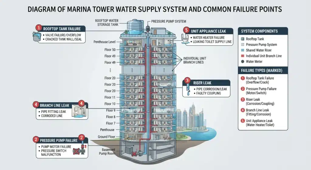 How water pressure systems work in Dubai Marina and JBR high-rise buildings