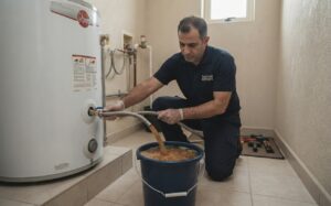 Water heater sediment flush in an Arabian Ranches villa