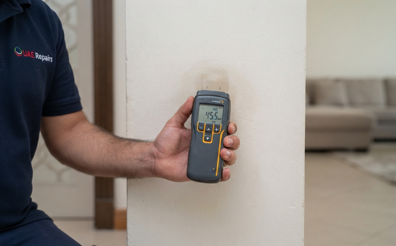 Tracing a concealed leak in a Cedre Villas townhouse, Silicon Oasis ·